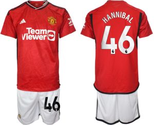 Hannibal Mejbri #46 Manchester United Voetbalshirts Thuis tenue 2023-24 Korte Mouw (+ Korte broeken)