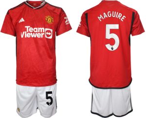 Harry Maguire #5 Manchester United Voetbalshirts Thuis tenue 2023-24 Korte Mouw (+ Korte broeken)