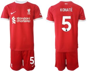 Ibrahima Konate #5 Liverpool Voetbalshirts Thuis tenue 2023-24 Korte Mouw (+ Korte broeken)