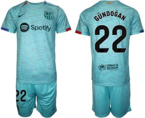 Ilkay Gundogan #22 Barcelona Voetbalshirts Derde tenue 2023-24 Korte Mouw (+ Korte broeken)