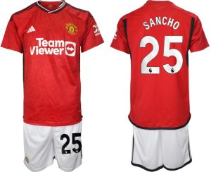 Jadon Sancho #25 Manchester United Voetbalshirts Thuis tenue 2023-24 Korte Mouw (+ Korte broeken)