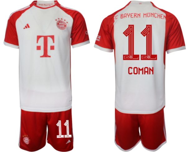 Kingsley Coman #11 Bayern Munich Voetbalshirts Thuis tenue 2023-24 Korte Mouw (+ Korte broeken)
