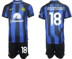 Kwadwo Asamoah #18 Inter Milan Voetbalshirts Thuis tenue 2023-24 Korte Mouw (+ Korte broeken)