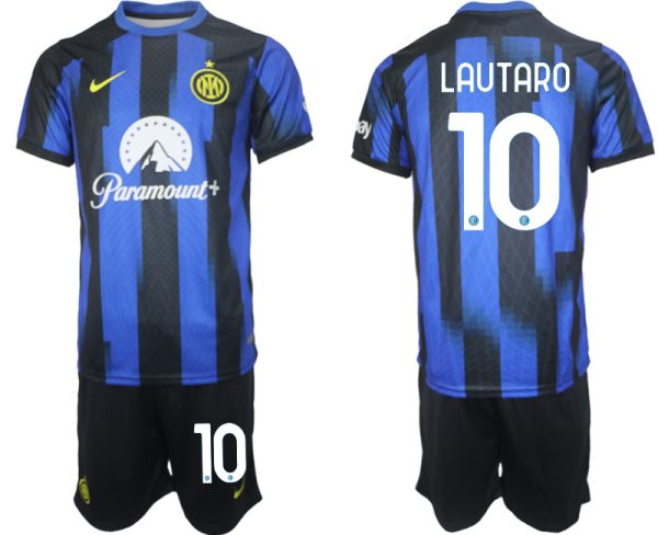 Lautaro Martinez #10 Inter Milan Voetbalshirts Thuis tenue 2023-24 Korte Mouw (+ Korte broeken)