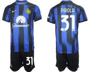 Lorenzo Pirola #31 Inter Milan Voetbalshirts Thuis tenue 2023-24 Korte Mouw (+ Korte broeken)