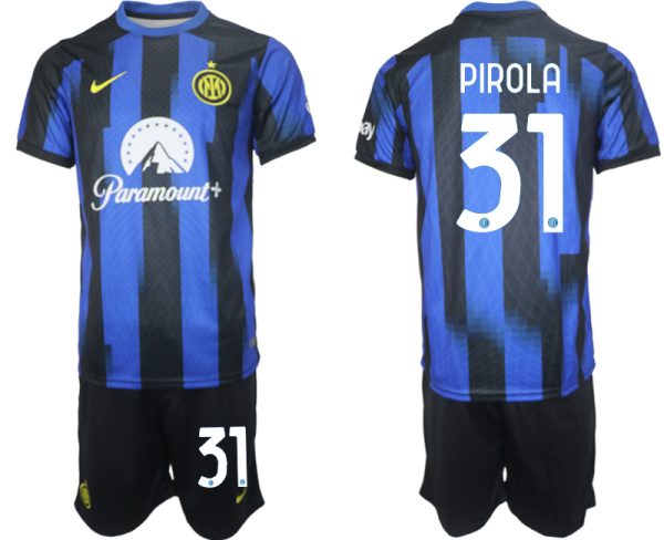 Lorenzo Pirola #31 Inter Milan Voetbalshirts Thuis tenue 2023-24 Korte Mouw (+ Korte broeken)
