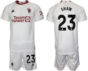 Luke Shaw #23 Manchester United Voetbalshirts Derde tenue 2023-24 Korte Mouw (+ Korte broeken)