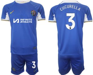 Marc Cucurella #3 Chelsea Voetbalshirts Thuis tenue 2023-24 Korte Mouw (+ Korte broeken)