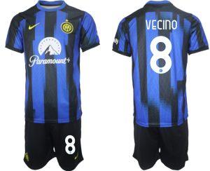 Matias Vecino #8 Inter Milan Voetbalshirts Thuis tenue 2023-24 Korte Mouw (+ Korte broeken)