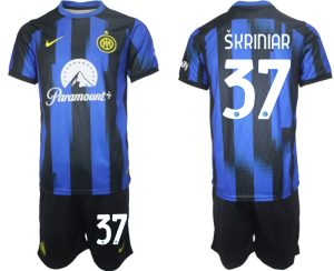 Milan Škriniar #37 Inter Milan Voetbalshirts Thuis tenue 2023-24 Korte Mouw (+ Korte broeken)