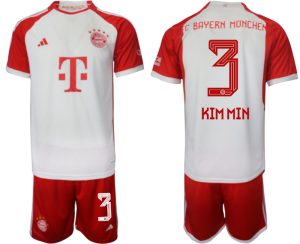 Minjae Kim #3 Bayern Munich Voetbalshirts Thuis tenue 2023-24 Korte Mouw (+ Korte broeken)