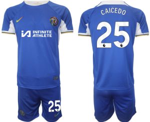 Moises Caicedo #25 Chelsea Voetbalshirts Thuis tenue 2023-24 Korte Mouw (+ Korte broeken)