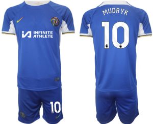 Mykhailo Mudryk #10 Chelsea Voetbalshirts Thuis tenue 2023-24 Korte Mouw (+ Korte broeken)