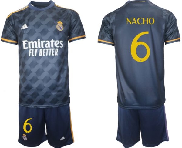 Nacho #6 Real Madrid Voetbalshirts Uit tenue 2023-24 Korte Mouw (+ Korte broeken)