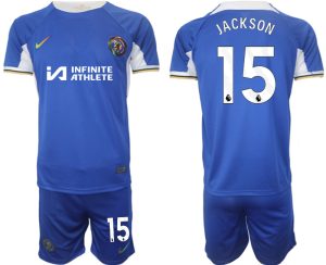 Nicolas Jackson #15 Chelsea Voetbalshirts Thuis tenue 2023-24 Korte Mouw (+ Korte broeken)