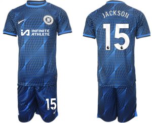 Nicolas Jackson #15 Chelsea Voetbalshirts Uit tenue 2023-24 Korte Mouw (+ Korte broeken)