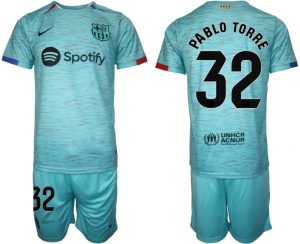 Pablo Torre #32 Barcelona Voetbalshirts Derde tenue 2023-24 Korte Mouw (+ Korte broeken)