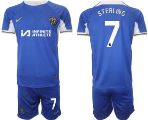 Raheem Sterling #7 Chelsea Voetbalshirts Thuis tenue 2023-24 Korte Mouw (+ Korte broeken)