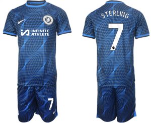 Raheem Sterling #7 Chelsea Voetbalshirts Uit tenue 2023-24 Korte Mouw (+ Korte broeken)