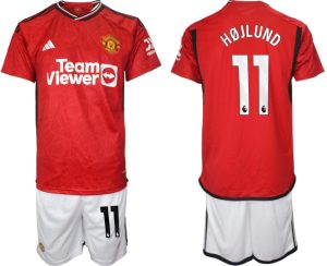 Rasmus Hojlund #11 Manchester United Voetbalshirts Thuis tenue 2023-24 Korte Mouw (+ Korte broeken)