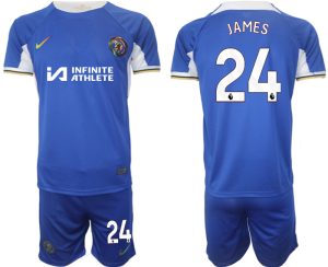 Reece James #24 Chelsea Voetbalshirts Thuis tenue 2023-24 Korte Mouw (+ Korte broeken)