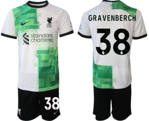 Ryan Gravenberch #38 Liverpool Voetbalshirts Uit tenue 2023-24 Korte Mouw (+ Korte broeken)
