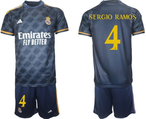 Sergio Ramos #4 Real Madrid Voetbalshirts Uit tenue 2023-24 Korte Mouw (+ Korte broeken)