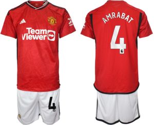 Sofyan Amrabat #4 Manchester United Voetbalshirts Thuis tenue 2023-24 Korte Mouw (+ Korte broeken)