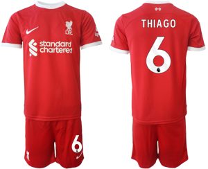 Thiago Alcantara #6 Liverpool Voetbalshirts Thuis tenue 2023-24 Korte Mouw (+ Korte broeken)