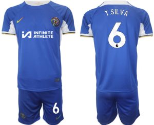 Thiago Silva #6 Chelsea Voetbalshirts Thuis tenue 2023-24 Korte Mouw (+ Korte broeken)