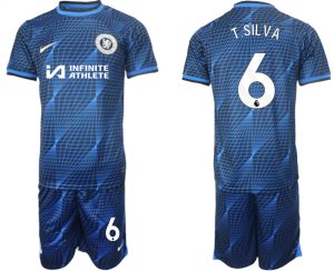 Thiago Silva #6 Chelsea Voetbalshirts Uit tenue 2023-24 Korte Mouw (+ Korte broeken)