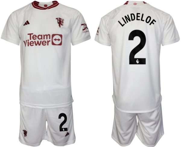 Victor Lindelof #2 Manchester United Voetbalshirts Derde tenue 2023-24 Korte Mouw (+ Korte broeken)
