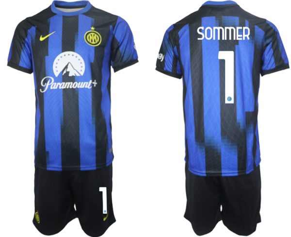 Yann Sommer #1 Inter Milan Voetbalshirts Thuis tenue 2023-24 Korte Mouw (+ Korte broeken)