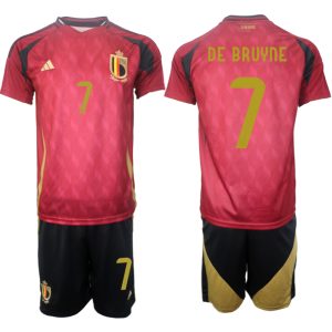 België EK 2024 Voetbalshirts 2024/25 Kevin De Bruyne #7 Thuisshirt Korte Mouw (+ Korte broeken)