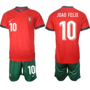 Portugal EK 2024 Voetbalshirts 2024/25 Joao Felix #10 Thuisshirt Korte Mouw (+ Korte broeken)