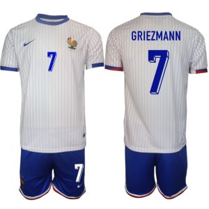 Frankrijk EK 2024 Voetbalshirts 2024/25 Antoine Griezmann #7 Uitshirt Korte Mouw (+ Korte broeken)