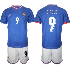 Frankrijk EK 2024 Voetbalshirts 2024/25 Olivier Giroud #9 Thuisshirt Korte Mouw (+ Korte broeken)
