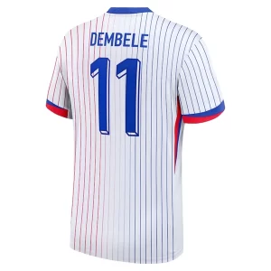 Frankrijk EK 2024 Voetbalshirts 2024/25 Ousmane Dembele #11 Uitshirt Korte Mouw