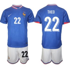 Frankrijk EK 2024 Voetbalshirts 2024/25 Theo Hernández #22 Thuisshirt Korte Mouw (+ Korte broeken)