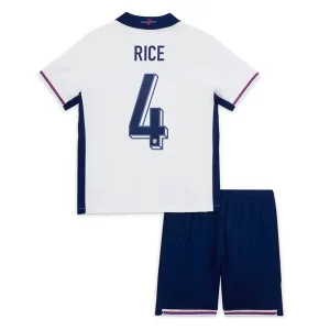 Kids Engeland EK 2024 Voetbalshirts 2024/25 Declan Rice #4 Thuisshirt Korte Mouw (+ Korte broeken)