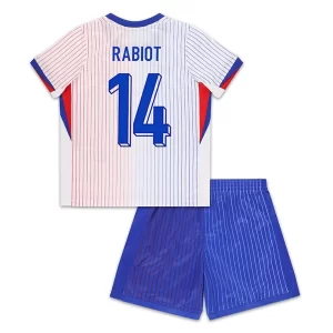 Kids Frankrijk EK 2024 Voetbalshirts 2024/25 Adrien Rabiot #14 Uitshirt Korte Mouw (+ Korte broeken)