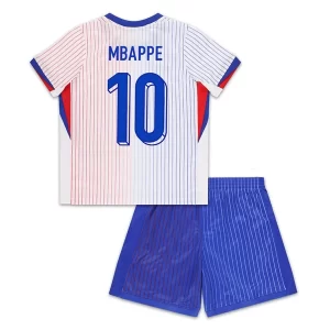 Kids Frankrijk EK 2024 Voetbalshirts 2024/25 Kylian Mbappe #10 Uitshirt Korte Mouw (+ Korte broeken)