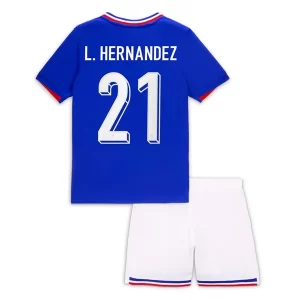 Kids Frankrijk EK 2024 Voetbalshirts 2024/25 Lucas Hernandez #21 Thuisshirt Korte Mouw (+ Korte broeken)