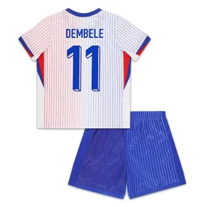 Kids Frankrijk EK 2024 Voetbalshirts 2024/25 Ousmane Dembele #11 Uitshirt Korte Mouw (+ Korte broeken)