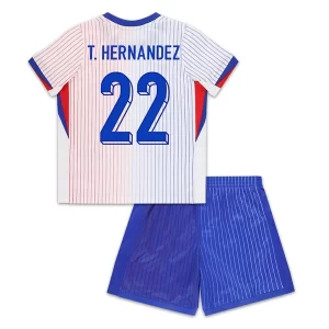 Kids Frankrijk EK 2024 Voetbalshirts 2024/25 Theo Hernandez #22 Uitshirt Korte Mouw (+ Korte broeken)