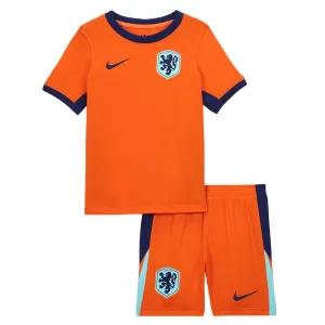Kids Nederland EK 2024 Voetbalshirts 2024/25 Thuisshirt Korte Mouw (+ Korte broeken)