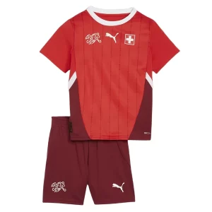 Kids Zwitserland EK 2024 Voetbalshirts 2024/25 Thuisshirt Korte Mouw (+ Korte broeken) Online Kopen
