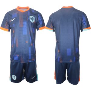 Nederland EK 2024 Voetbalshirts 2024/25 Uitshirt Korte Mouw (+ Korte broeken)