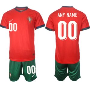 Portugal EK 2024 Voetbalshirts 2024/25 Any Name Thuisshirt Korte Mouw (+ Korte broeken)