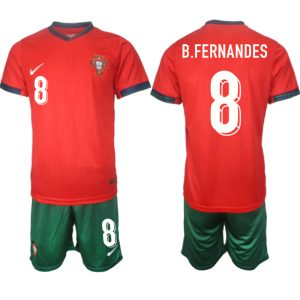 Portugal EK 2024 Voetbalshirts 2024/25 Bruno Fernandes #8 Thuisshirt Korte Mouw (+ Korte broeken)